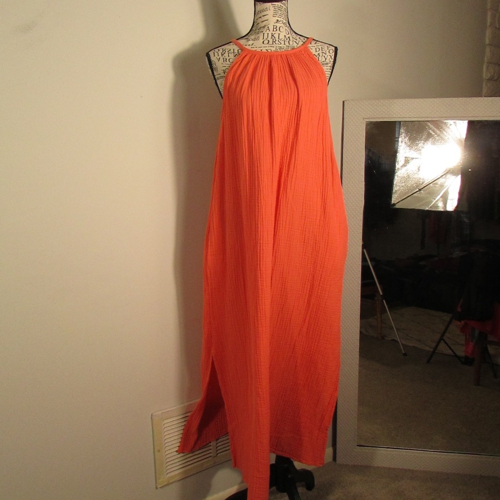 Universal Thread Orange Maxi Halter Dress